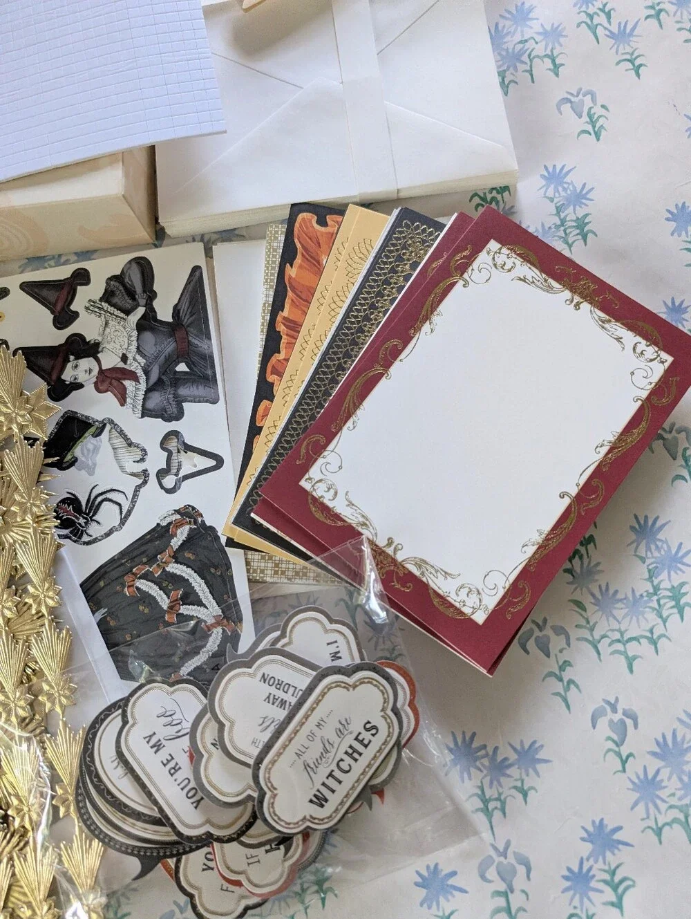 Anna Griffin Witchy Card Making Kit Halloween Autumn Orange Gold Vintage Retro